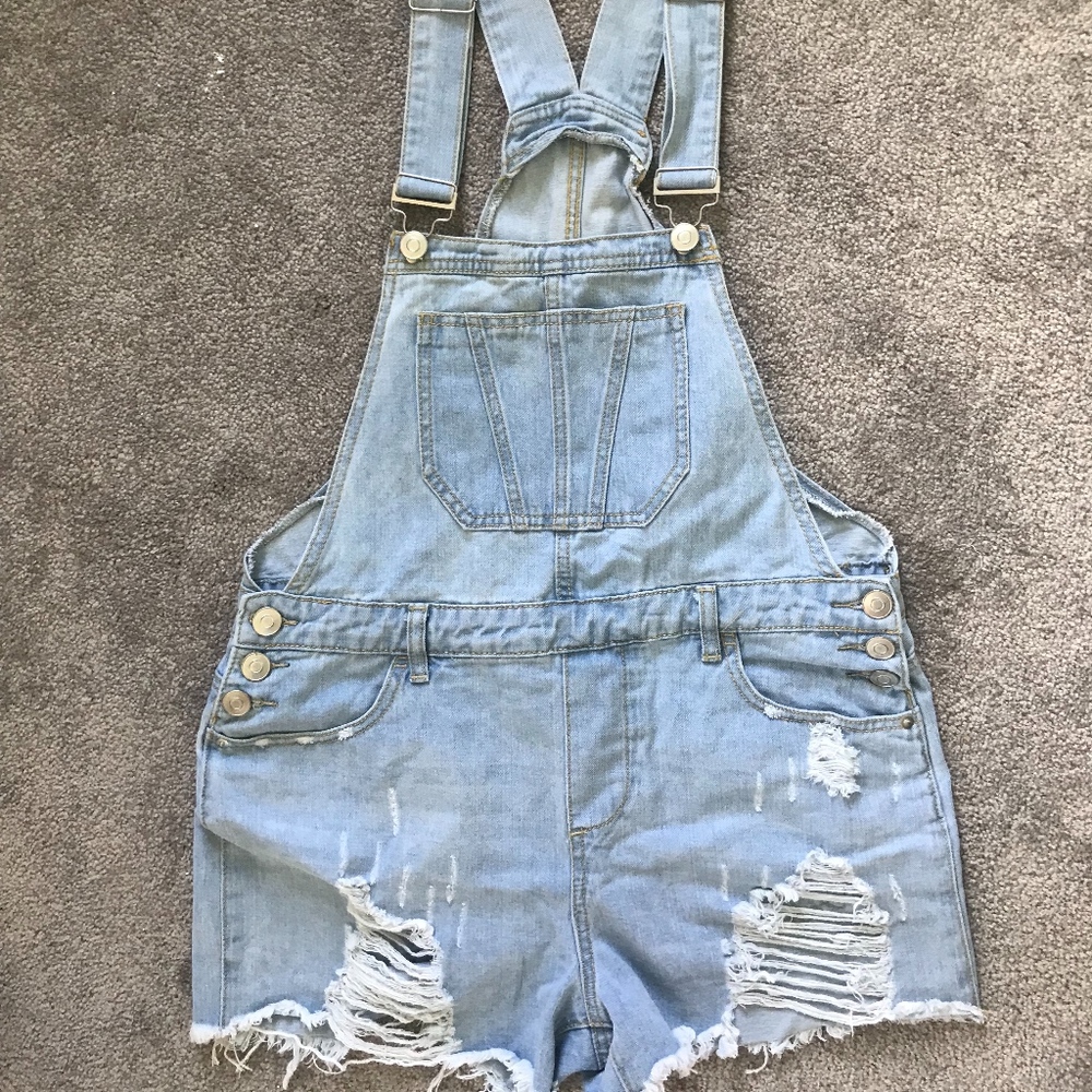 HOT KISS Ava Distressed Denim Jeans Overalls